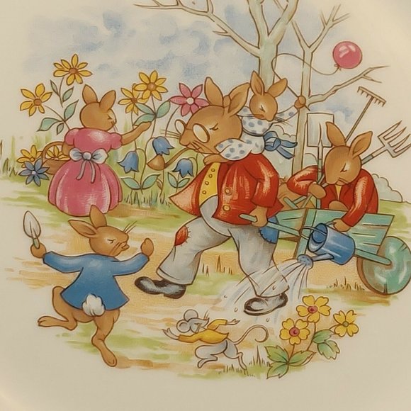 Vintage Royal Doulton BUNNYKINS Regd Trade Mark English Fine Bone China 8" Plate - Picture 3 of 6